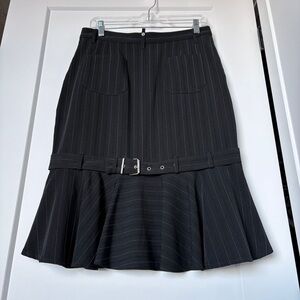 Vintage Black Pinstripe Pencil to Trumpet Skirt - Canada - 90s Office Siren Boss